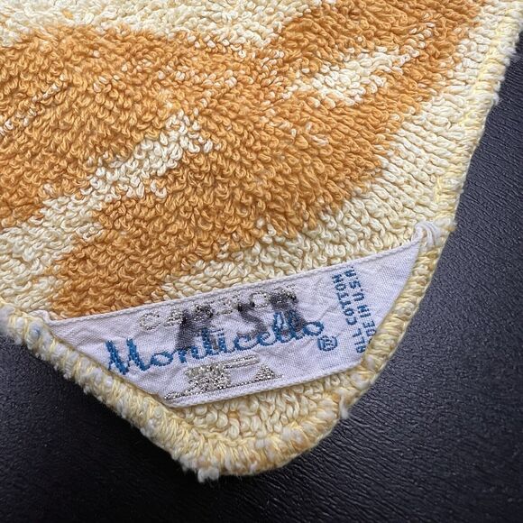 Cannon Monticello Vintage Orange Yellow Floral Towel And Two Wash Cloth Set - Picture 6 of 9